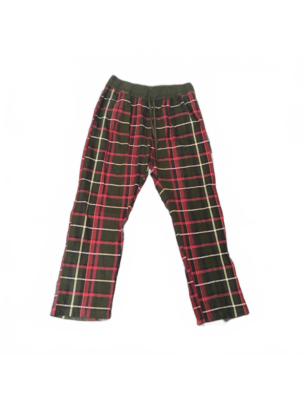 Men's Rainforest Plaid Lounge Pants with Drawstring Waist, Size M